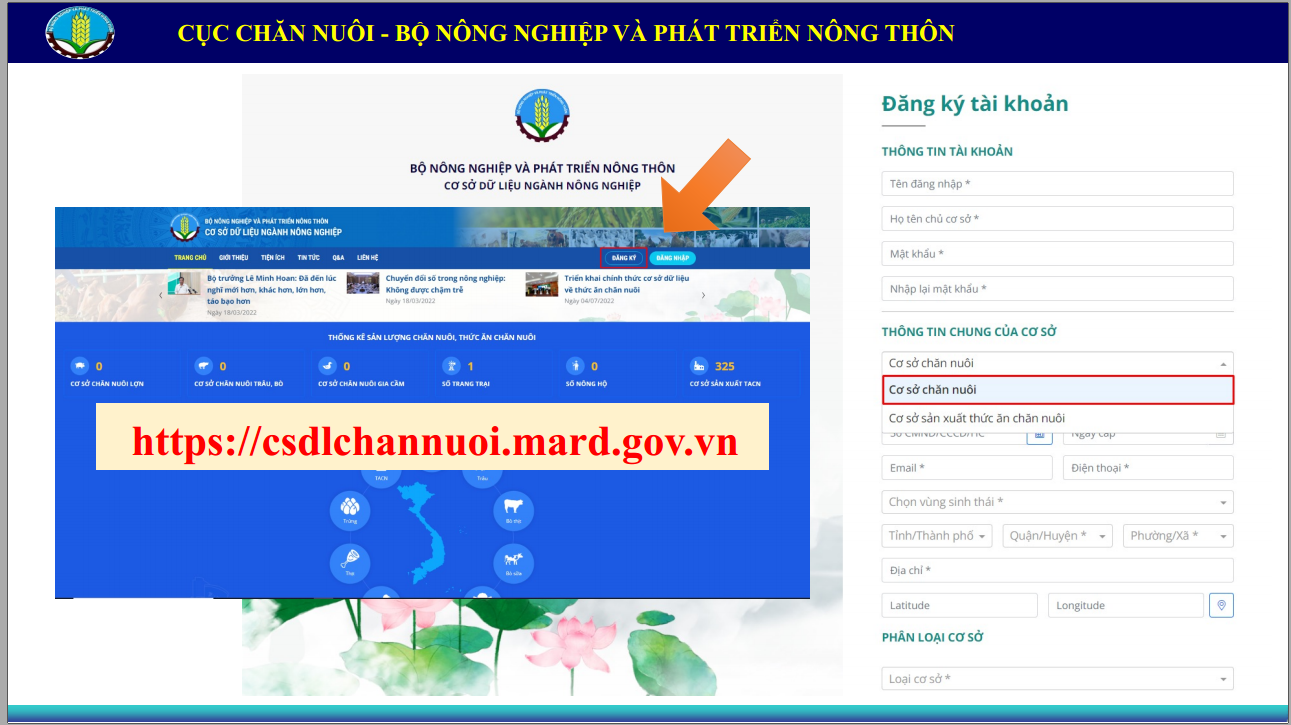 Đăng ký tài khoản định danh nhà yến